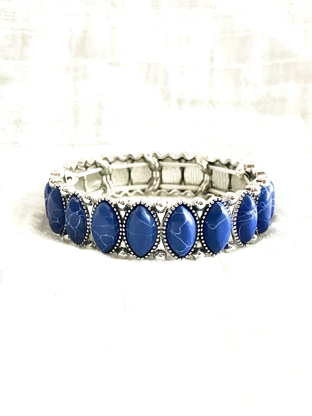 Blue Stone Stretch Bracelet - Women's Fashion Jewelry